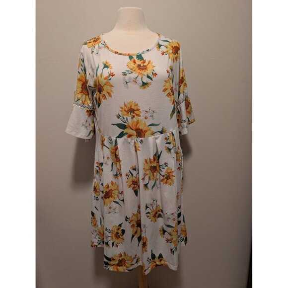 Sunflower Womens Dress With Bell Sleeves & Pockets Size 20W Babydoll - Picture 2 of 7
